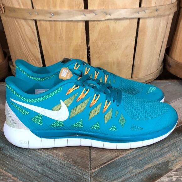 Nike Free 5.0 Turquoise Orange White 642199-303 Running Shoes Womens Size 6.5 - Picture 1 of 11